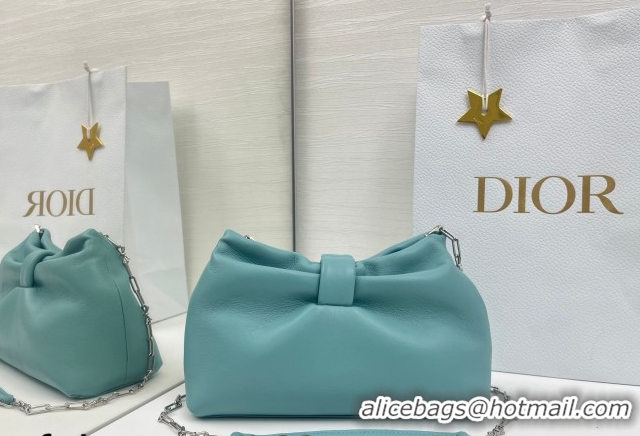 Unique Style Dior Bow Small Bag in Lambskin Leather 0715PUQO Blue Tourmaline 2026