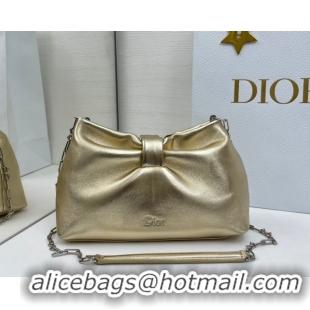 Low Price Dior Bow Small Bag in Lambskin Leather 0715PUQO Gold 2026