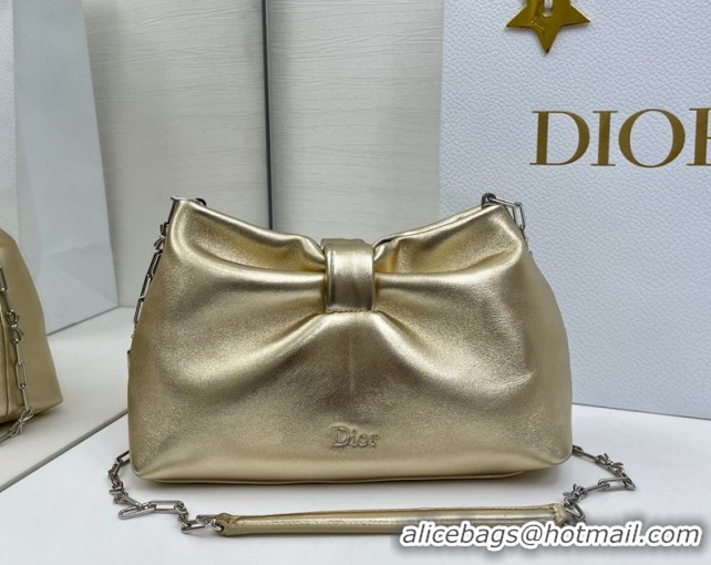 Low Price Dior Bow Small Bag in Lambskin Leather 0715PUQO Gold 2026