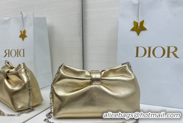 Low Price Dior Bow Small Bag in Lambskin Leather 0715PUQO Gold 2026