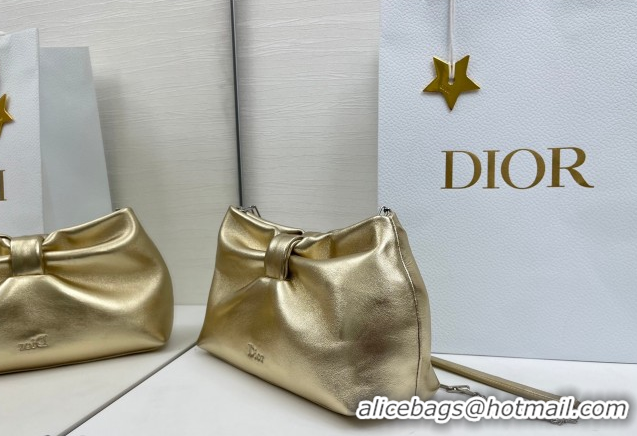Low Price Dior Bow Small Bag in Lambskin Leather 0715PUQO Gold 2026