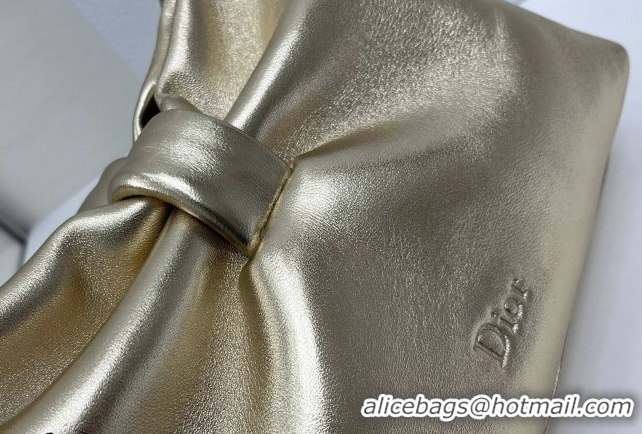 Low Price Dior Bow Small Bag in Lambskin Leather 0715PUQO Gold 2026
