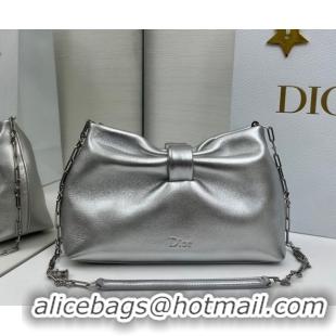 Best Price Dior Bow Small Bag in Lambskin Leather 0715PUQO Silver 2026