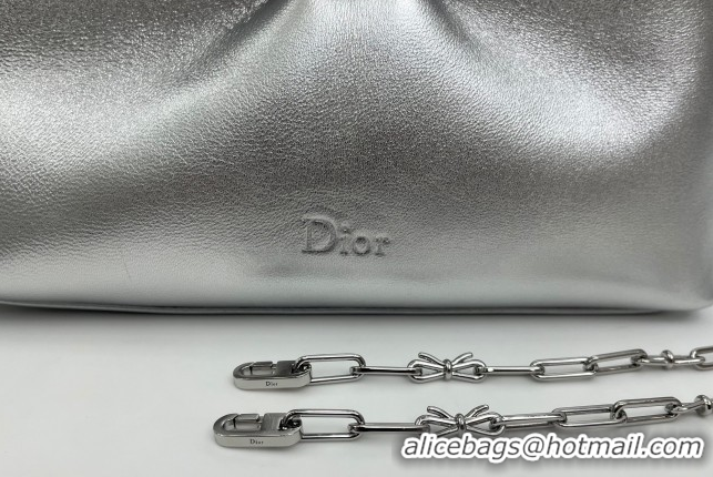 Best Price Dior Bow Small Bag in Lambskin Leather 0715PUQO Silver 2026