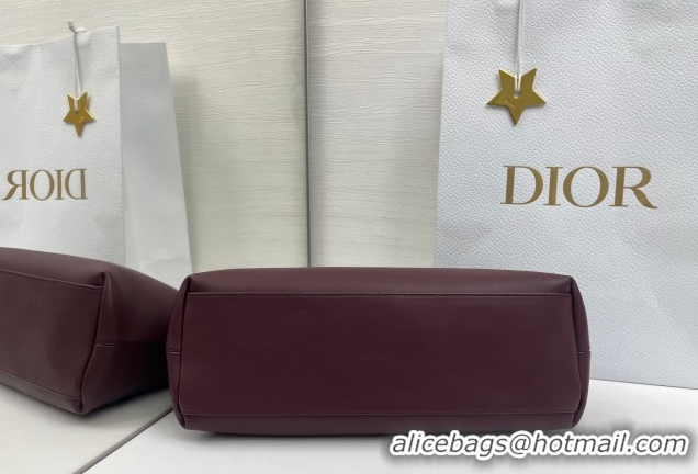 Pretty Style Dior Bow Medium Bag in Lambskin Leather Burgundy 0715PUQO Burgundy 2026