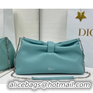 Shop Duplicate Dior Bow Medium Bag in Lambskin Leather 0715PUQO Blue Tourmaline 2026
