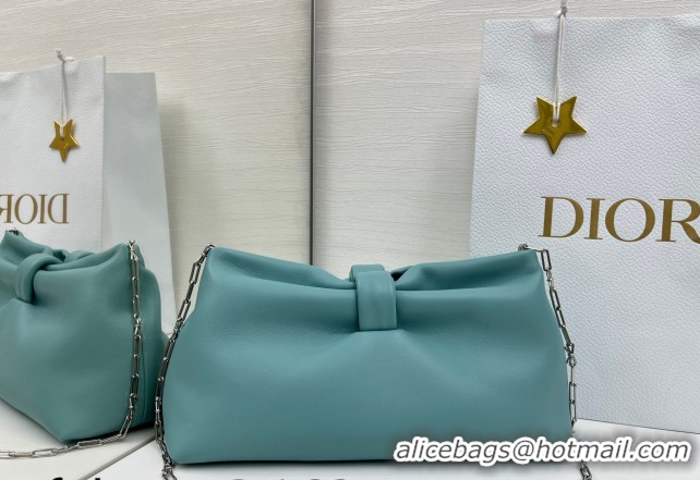 Shop Duplicate Dior Bow Medium Bag in Lambskin Leather 0715PUQO Blue Tourmaline 2026