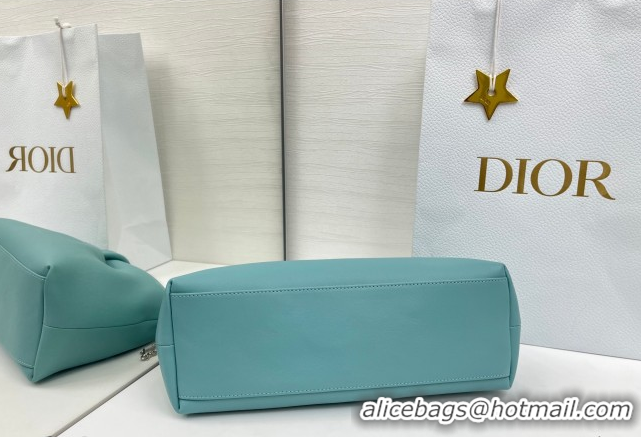 Shop Duplicate Dior Bow Medium Bag in Lambskin Leather 0715PUQO Blue Tourmaline 2026