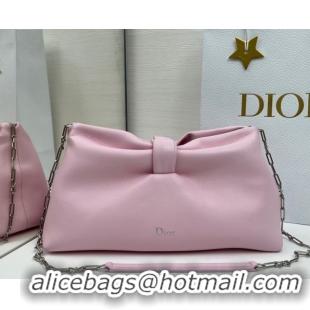 Discount Dior Bow Medium Bag in Lambskin Leather 0715PUQO Rose Songe Pink 2026
