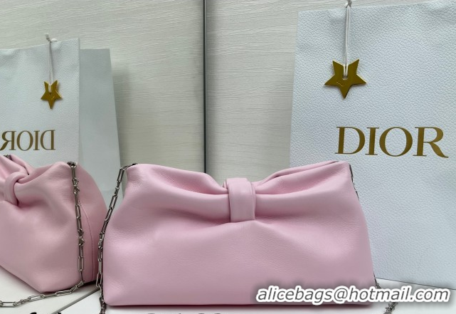 Discount Dior Bow Medium Bag in Lambskin Leather 0715PUQO Rose Songe Pink 2026