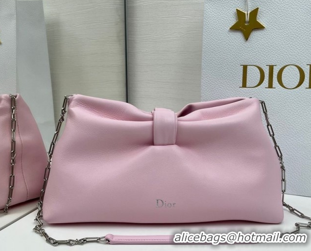 Discount Dior Bow Medium Bag in Lambskin Leather 0715PUQO Rose Songe Pink 2026
