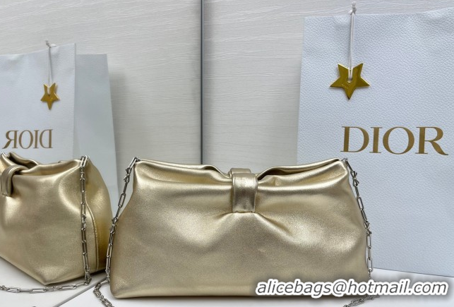 Shop Cheap Dior Bow Medium Bag in Lambskin Leather 0715PUQO Gold 2026