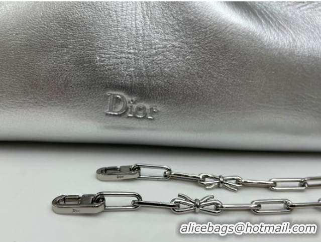 Leisure Dior Bow Medium Bag in Lambskin Leather 0715PUQO Silver 2026