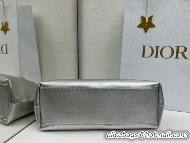 Leisure Dior Bow Medium Bag in Lambskin Leather 0715PUQO Silver 2026