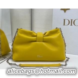 Generous Dior Bow Small Bag in Lambskin Leather 0715PUQO Buttercup Yellow 2026