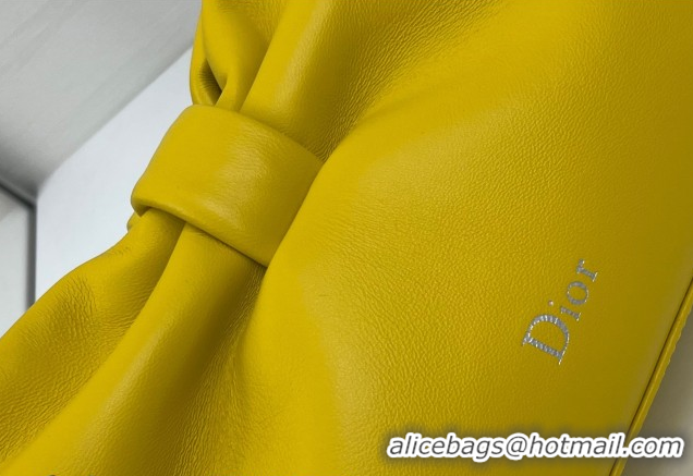 Generous Dior Bow Small Bag in Lambskin Leather 0715PUQO Buttercup Yellow 2026