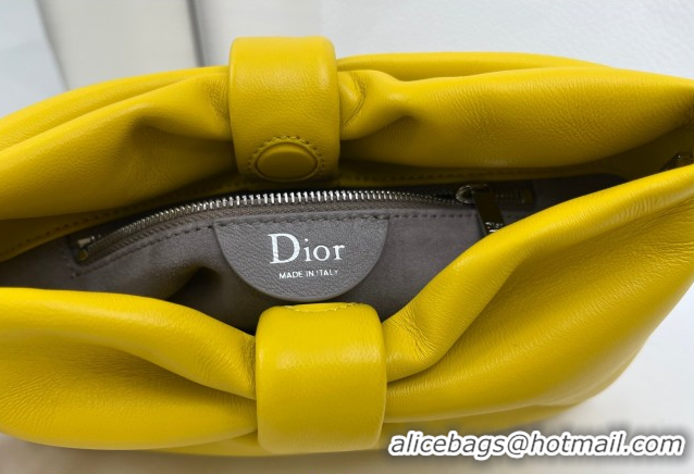 Generous Dior Bow Small Bag in Lambskin Leather 0715PUQO Buttercup Yellow 2026