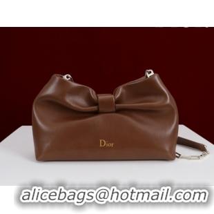 Unique Discount Dior Bow Small Bag in Lambskin Leather 0714S Dark Brown 2026