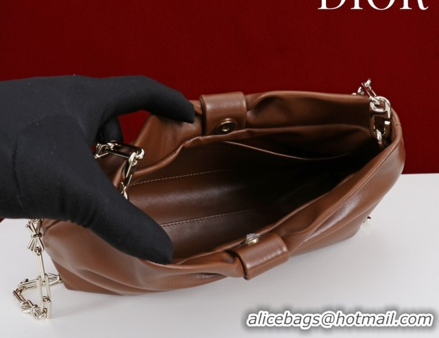 Unique Discount Dior Bow Small Bag in Lambskin Leather 0714S Dark Brown 2026