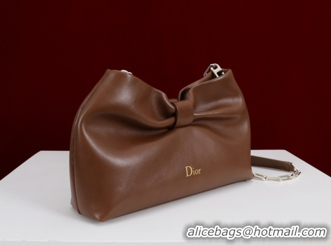 Unique Discount Dior Bow Small Bag in Lambskin Leather 0714S Dark Brown 2026