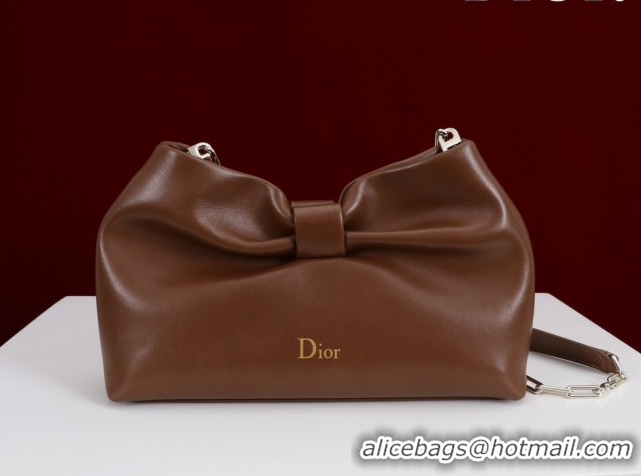Unique Discount Dior Bow Small Bag in Lambskin Leather 0714S Dark Brown 2026