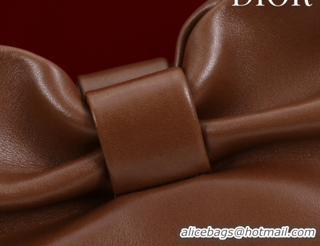Unique Discount Dior Bow Small Bag in Lambskin Leather 0714S Dark Brown 2026