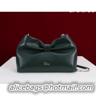 Buy Luxury Dior Bow Small Bag in Lambskin Leather 0714S Dark Green 2026