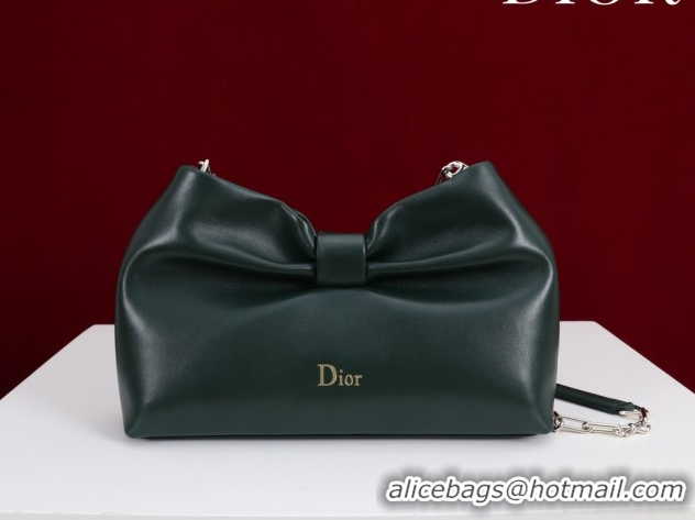 Buy Luxury Dior Bow Small Bag in Lambskin Leather 0714S Dark Green 2026