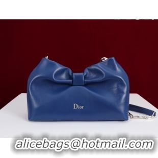 Grade Quality Dior Bow Small Bag in Lambskin Leather 0714S Royal Blue 2026