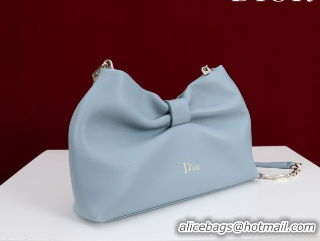 Best Price Dior Bow Small Bag in Lambskin Leather 0714S Light Blue 2026