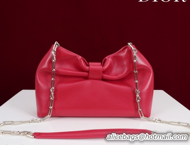 Luxurious Dior Bow Small Bag in Lambskin Leather 0714S Red 2026