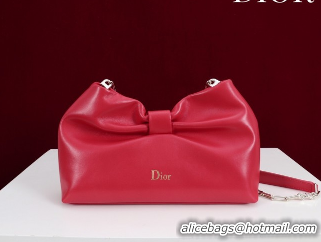 Luxurious Dior Bow Small Bag in Lambskin Leather 0714S Red 2026