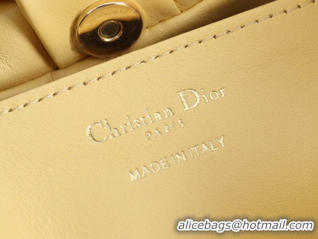 Good Quality Dior Bow Small Bag in Lambskin Leather 0714S Light Yellow 2026