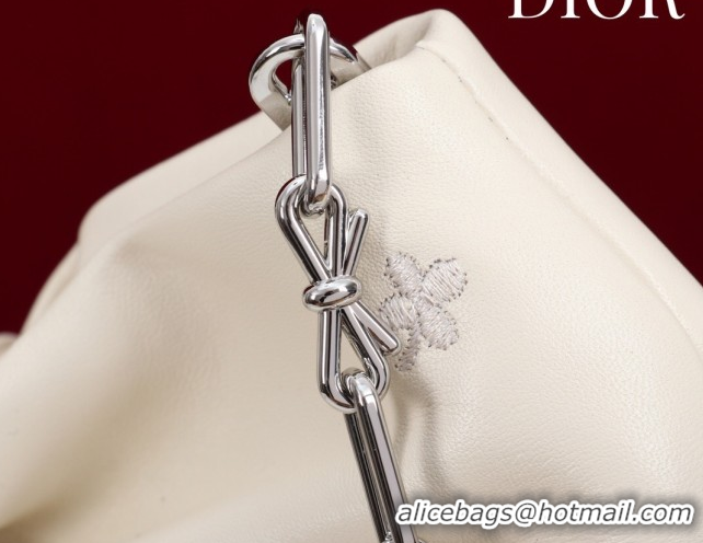 Shop Duplicate Dior Bow Small Bag in Ivory Dior Clover Embroidered Lambskin Leather 0714S 2026