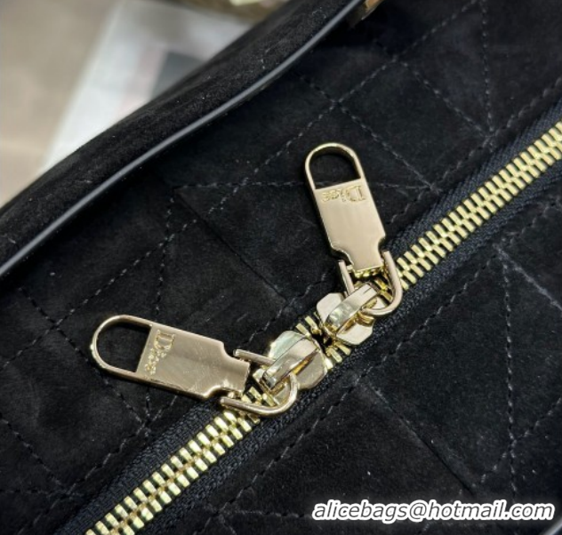 Top Grade Dior Lady Dior Large Top Handle Bag in Cannage Suede Black 1441L 2026