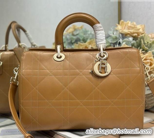 Top Design Dior Lady Dior Large Top Handle Bag in Cannage Smooth Apricot 1441L 2026