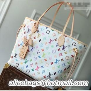 Famous Brand Louis Vuitton LV x TM Neverfull MM Bag in Multicolor/White Canvas M27787 2026