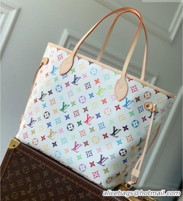Famous Brand Louis Vuitton LV x TM Neverfull MM Bag in Multicolor/White Canvas M27787 2026