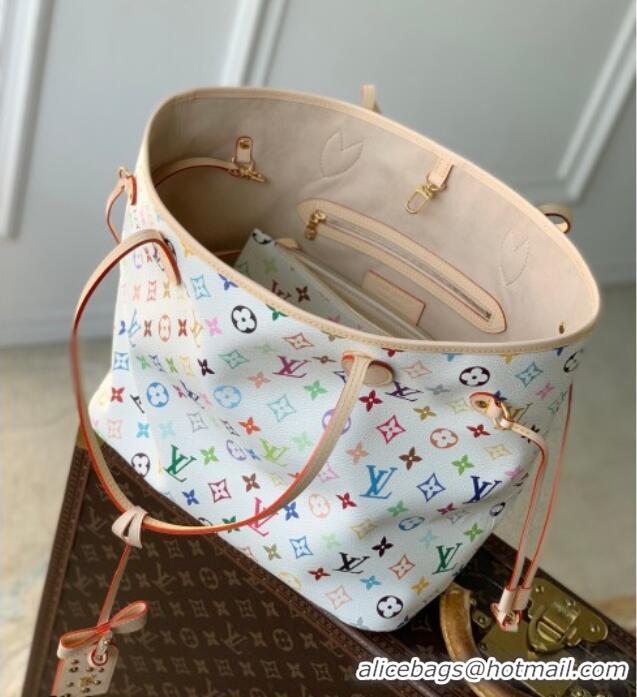 Famous Brand Louis Vuitton LV x TM Neverfull MM Bag in Multicolor/White Canvas M27787 2026