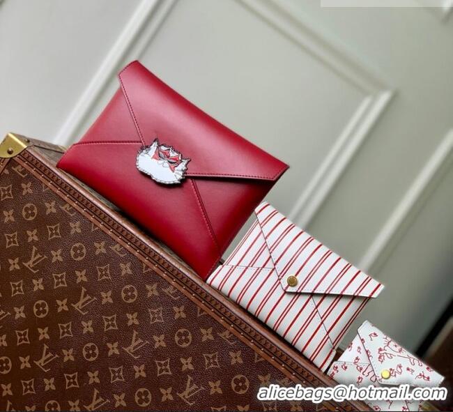 Good Quality Louis Vuitton Kirigami Pochette Pouch Set Plum Red M25760 2026