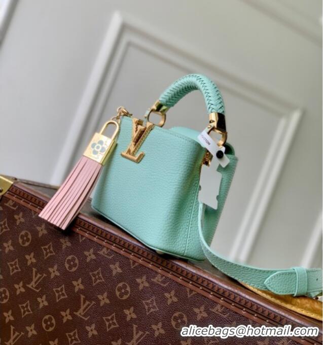 Promotional Louis Vuitton Crafty Capucines Mini Bag in Grained Leather with Tassel M25466 Green 2026