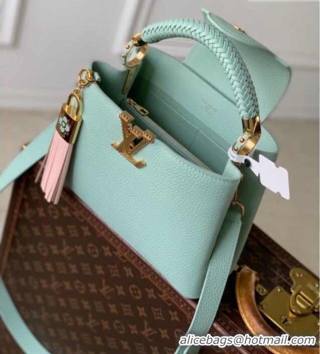 Discount Louis Vuitton Crafty Capucines BB Bag in Grained Leather with Tassel M25466 Green 2026