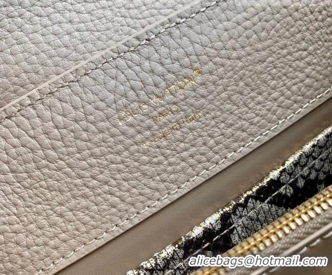 Top Quality Louis Vuitton Capucines BB Bag in Taurillon and python-embossed leather N89369 Grey 2026