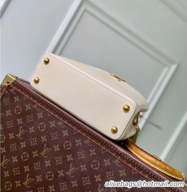 Best Price Louis Vuitton Capucines BB Bag in Taurillon and python-embossed leather N89369 White 2026