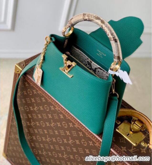Best Price Louis Vuitton Capucines BB Bag in Taurillon and python-embossed leather N89369 Green 2026