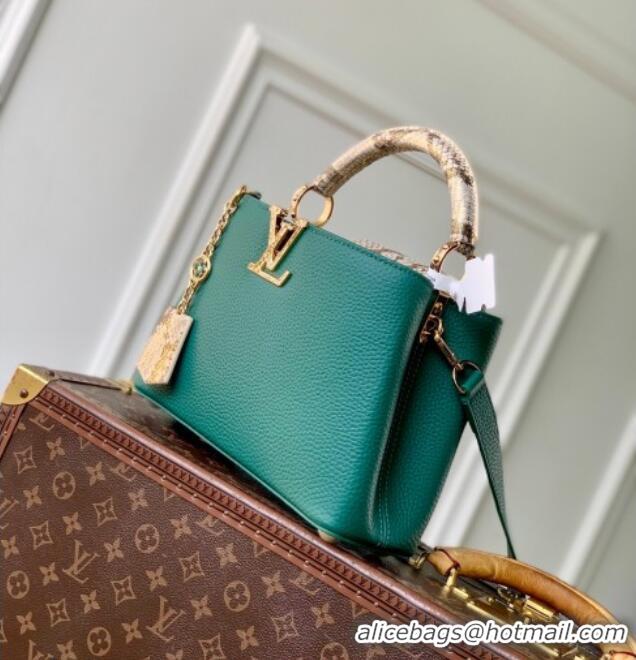 Best Price Louis Vuitton Capucines BB Bag in Taurillon and python-embossed leather N89369 Green 2026