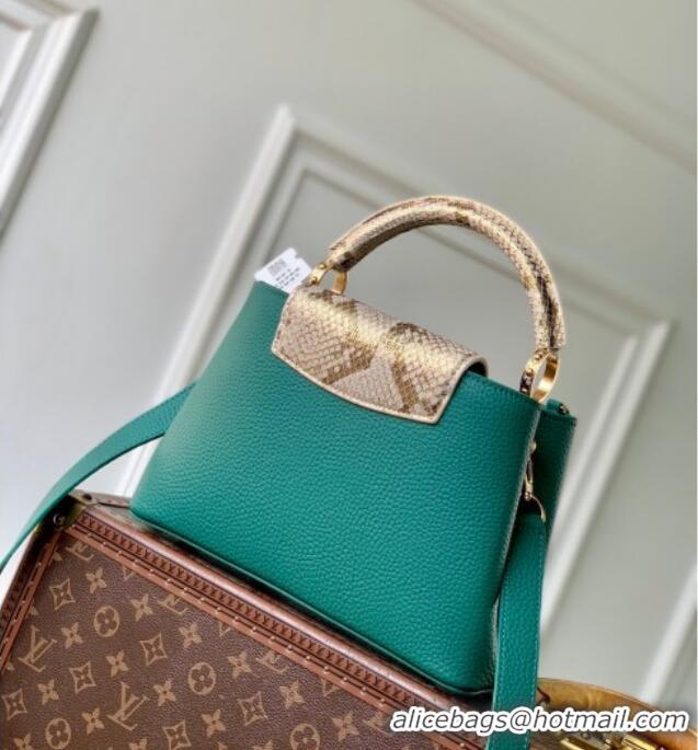 Best Price Louis Vuitton Capucines BB Bag in Taurillon and python-embossed leather N89369 Green 2026