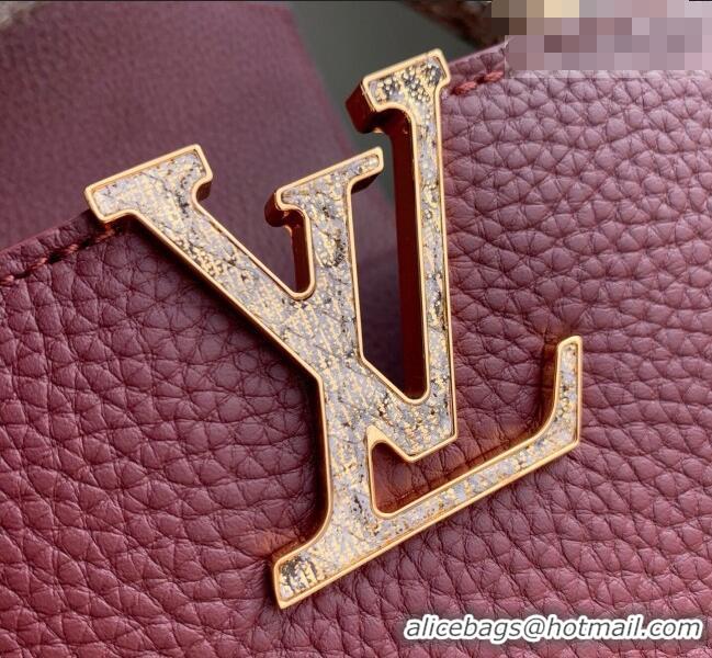 Grade Design Louis Vuitton Capucines BB Bag in Taurillon and python-embossed leather N89369 Burgundy 2026