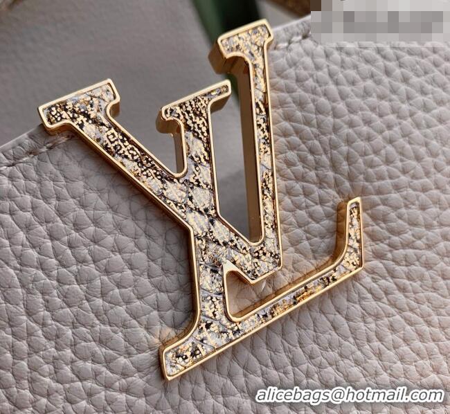 Promotional Louis Vuitton Capucines Mini Bag in Taurillon and python-embossed leather N89369 Grey 2026