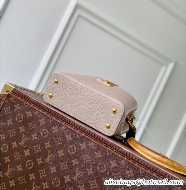 Promotional Louis Vuitton Capucines Mini Bag in Taurillon and python-embossed leather N89369 Grey 2026